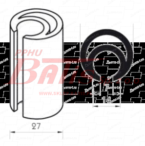 PROFIL kraj NACIĄGU PLANDEKI FI 27 L-3000 (profil fi34 L3300-000194, końcówka-011211, naciąg lewy-101328, 1013281, naciąg prawy-101342, 1013421)